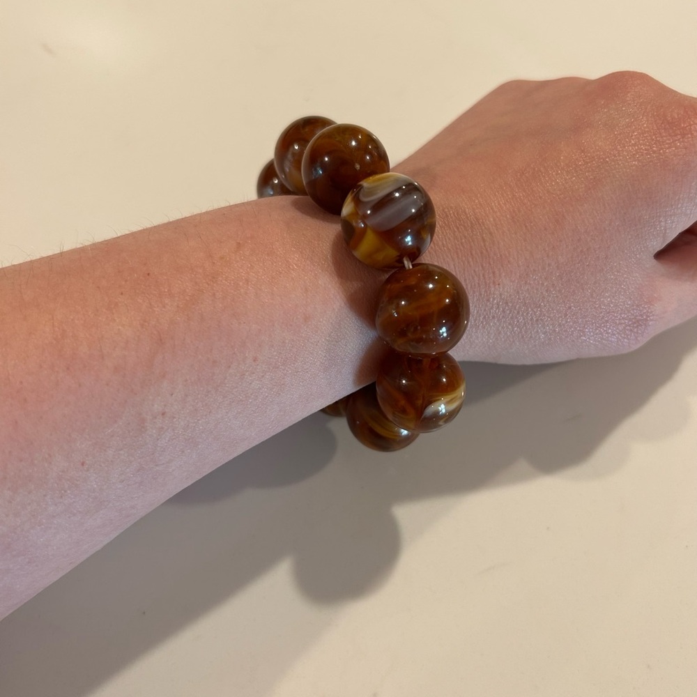 Vintage Brown Large Beaded Bracelet